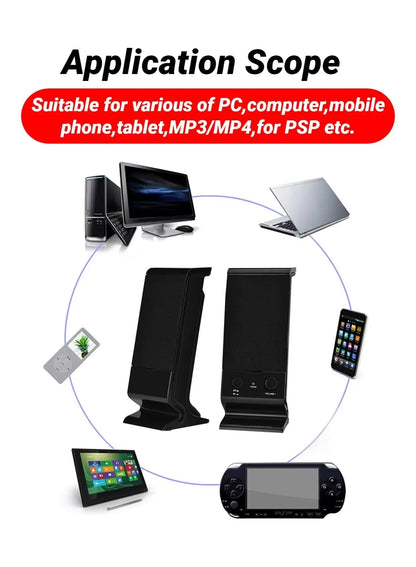 Computer Speaker with Volume Control and 3.5 Mm Audio Plug, USB-Powered Desktop Speaker，Compact and Delicate Laptop Speakers