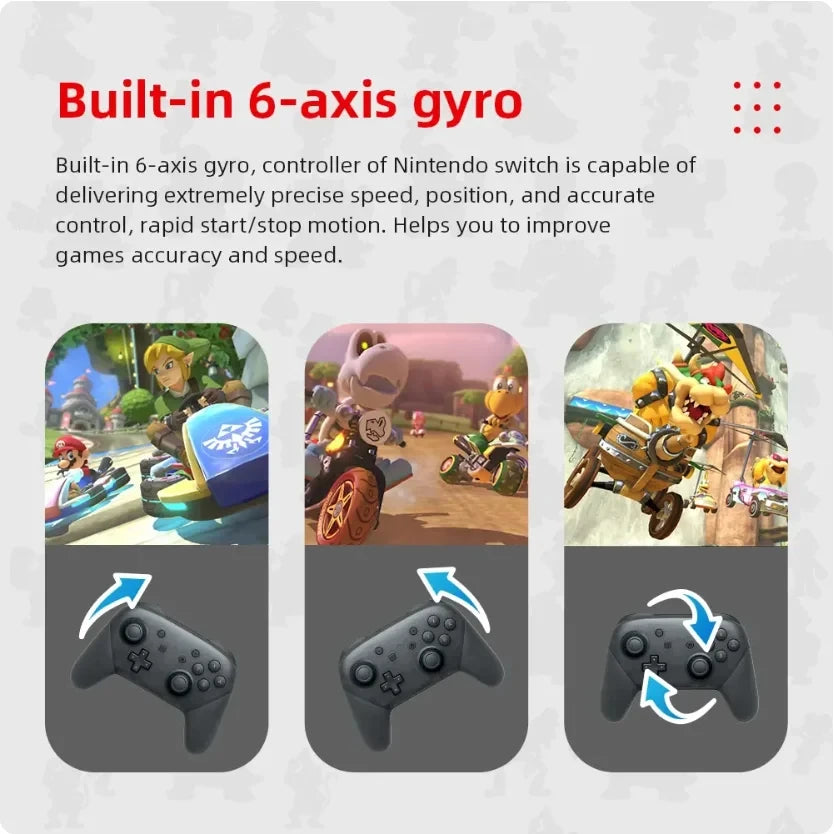 Gamepad  Controller Wireless Bluetooth Wake Function Joystick 6-Axis Gyro Handle HD Vibration for PC Game Console
