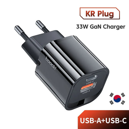 Toocki GaN USB Type C Charger Portable High Speed Charger for iPhone Xiaomi 13 Oneplus Realme PD3.0 QC3.0 PPS Cell Mobile Phone