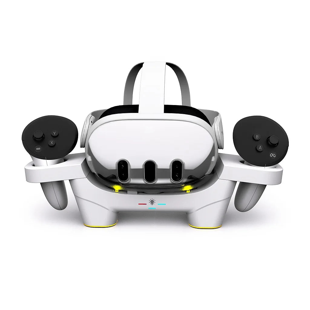 Fast Charging Dock for Meta Quest 3 with 4 Rechargeable Batteries , VR Charging Station with LED Light for Oculus Quest 3 DZ803