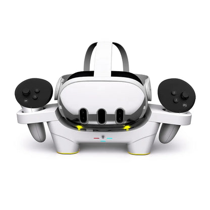 Fast Charging Dock for Meta Quest 3 with 4 Rechargeable Batteries , VR Charging Station with LED Light for Oculus Quest 3 DZ803