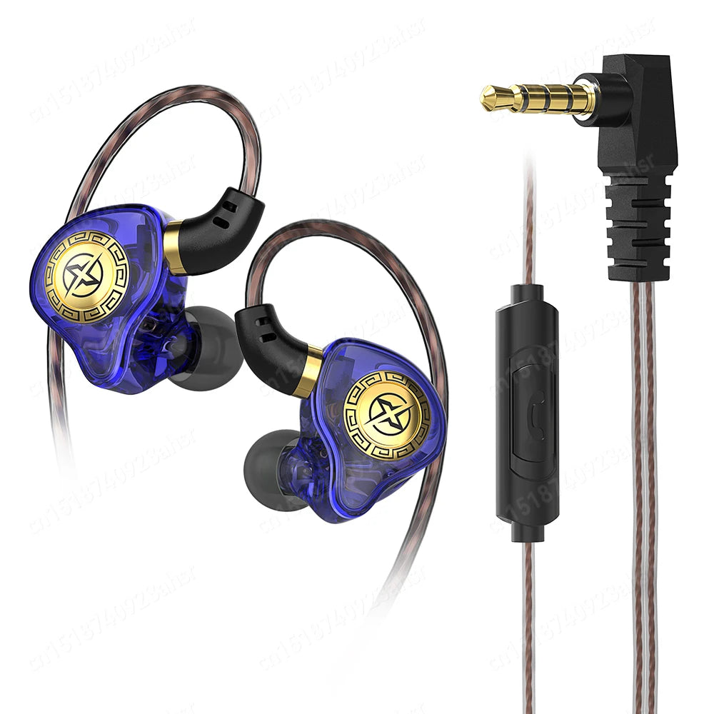 HiFi Wired Earphone In Ear Monitor Headphones with Microphone Sport Noise Cancelling Headset Dynamic Bass Earbuds Gaming Gift X7