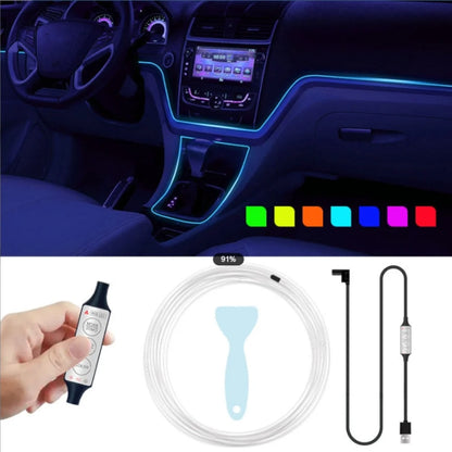 Neon light LED car indoor environment light strip kit accessories remote control car RGB decorative lights