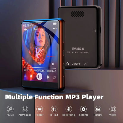 128GB 2.4-inch full touchscreen MP3 player Hifi Sound Quality MP3 Music Player Built-in Speaker Support E-book Video Recording