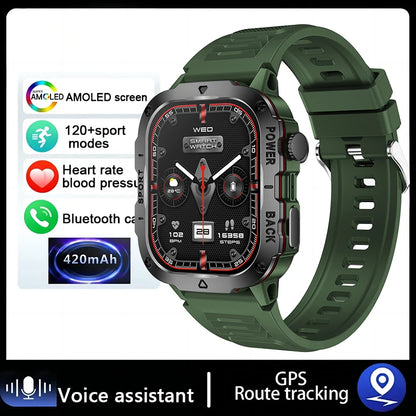 2025 Outdoor Smart Watch Men 2.01" Screen 3ATM Waterproof Watches Bluetooth Call Ai Voice Sport Smartwatch For Android IOS Phone