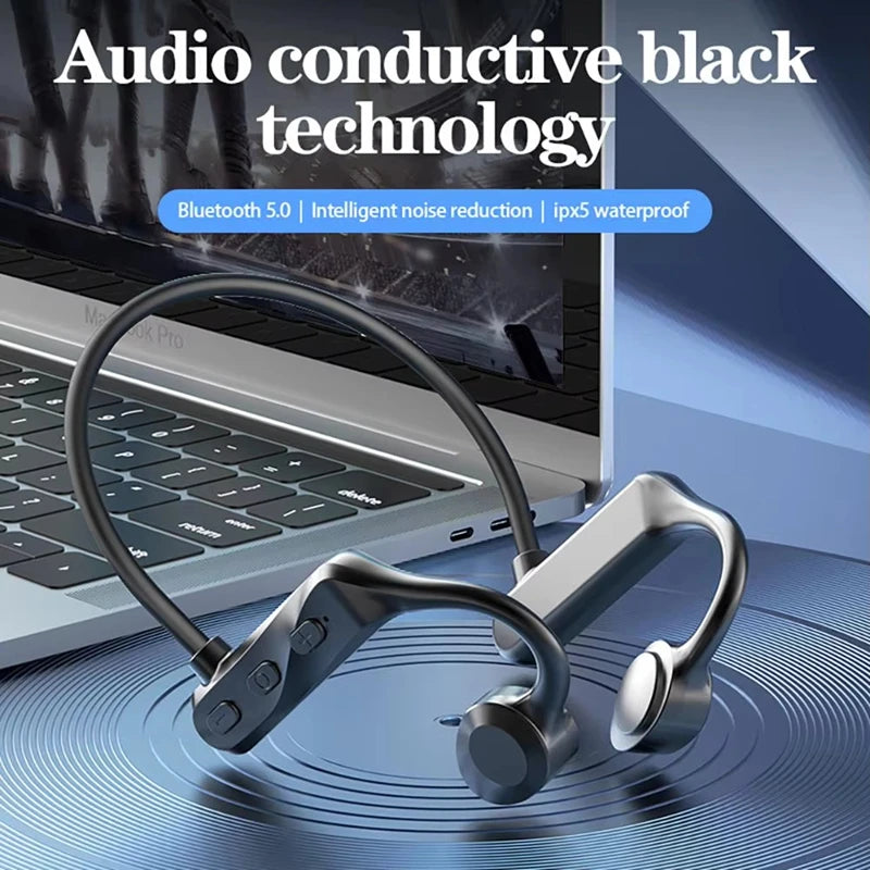 Bone Conduction Earphones IPX8 Waterproof HiFi Headset Suitable For Swimming Bluetooth 5.4 Wireless Sport Headphones MP3 NEW