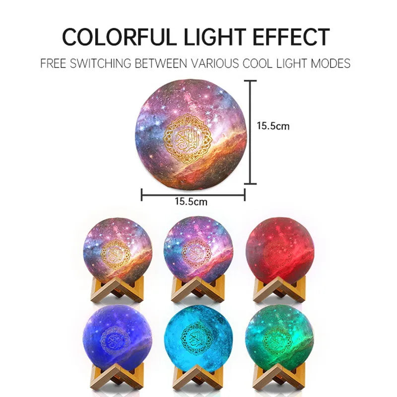 Bluetooth Speakers LED Touch Night Light Quran Speaker 8GB FM Wireless Speaker Colorful Starry Quran Muslim With Remote Control