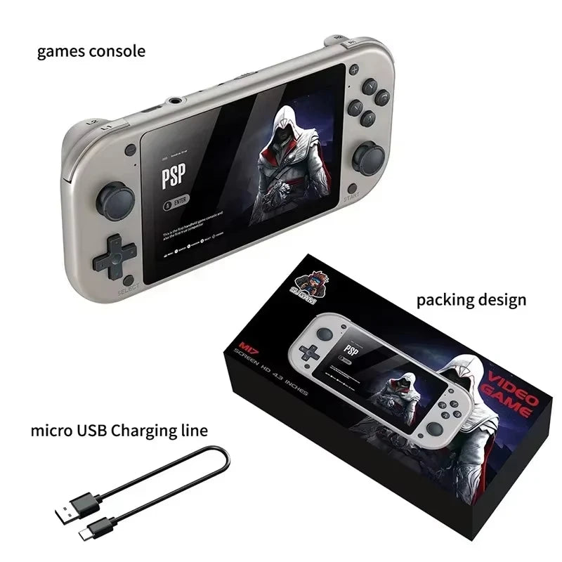 Handheld Video Game Console M17 64G 128G Open Source Linux System 4.3inch Screen Portable Pocket Video Player Retro Gaming  ﻿