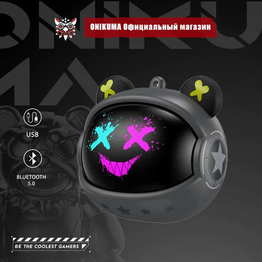ONIKUMA 2025 New Black Gaming Headset Wireless Rotating Flip Design Earplugs HiFi Visual in-ear Headphones with Microphone