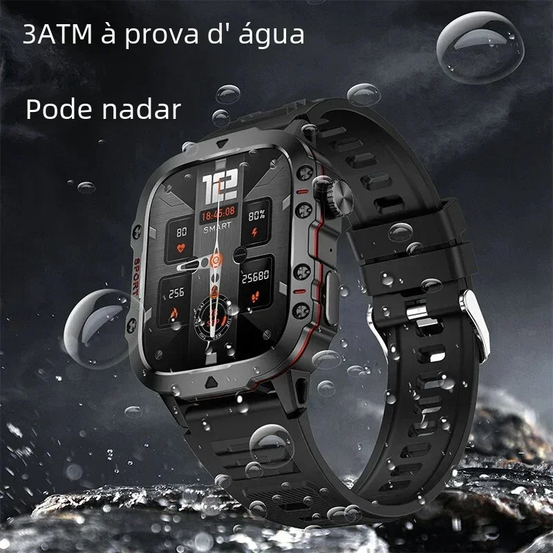 2025 Outdoor Smart Watch Men 2.01" Screen 3ATM Waterproof Watches Bluetooth Call Ai Voice Sport Smartwatch For Android IOS Phone