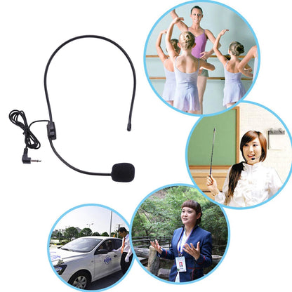 3.5mm Plug Guide Lecture Speech Headset Mic Head-mounted Head Wear Microphone Voice Amplifier Lightweight Over Head for Teachers