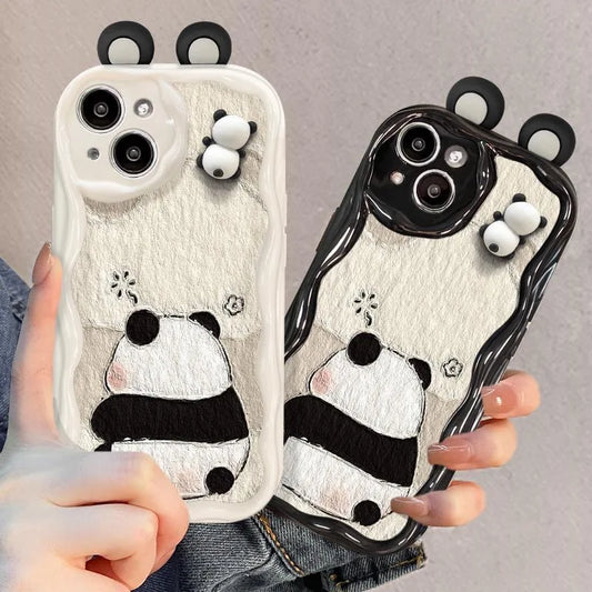 Funny Panda Toy Cartoon Ear Wave Soft Phone Case for Xiaomi Redmi 12C 9A 9C 9T 10C Note 9S 9 8 Pro 10 10S 11 11S 12 Pro Plus 12S