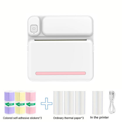 Mini Printer Smart Pocket Inkless Thermal Printer for iOS&Android, Wireless Portable Receipt Printer for Photo Journal Notes