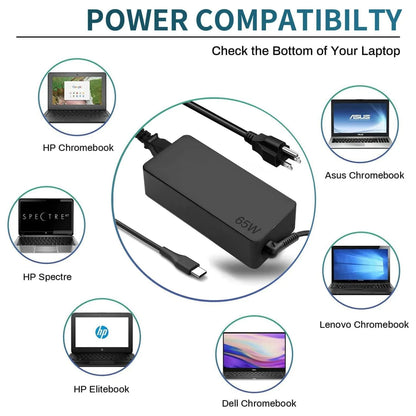 65W USB-C Laptop Charger for Lenovo ThinkPad X13 T14 E15 L13 L14 Yoga T15 Gen 4 3 2,Lenovo Thinkbook 15 Gen 4 3 2 ACL IAP Laptop