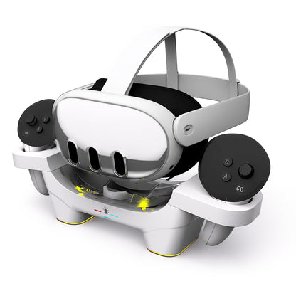 Fast Charging Dock for Meta Quest 3 with 4 Rechargeable Batteries , VR Charging Station with LED Light for Oculus Quest 3 DZ803