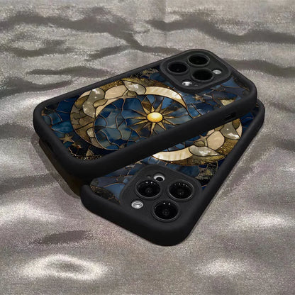 Aesthetic Glass Printed Sun & Moon Phone Case for Xiaomi Mi 14T 14 13 12 12T 11 Lite Poco X7 X6 F6 F5 X5 M Pro 4G 5G Soft Cover