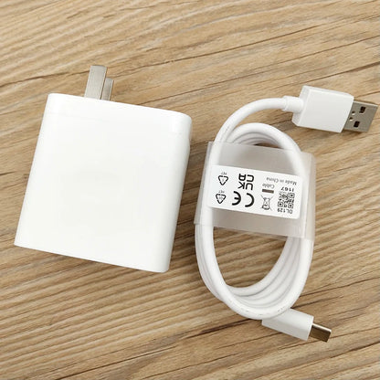 Original 67W Supervooc Fast Charger EU/US/UK Wall Adapter For OPPO Reno 5 6 7 Pro Find X3 Neo X5 Realme GT2 Vooc USB TypeC Cable