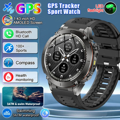 2025 New For Xiaomi Huaiwei Outdoor GPS Smart Watch Men HD AMOLED Screen Compass Waterproof Sport Call GPS Tracker SmartWatches