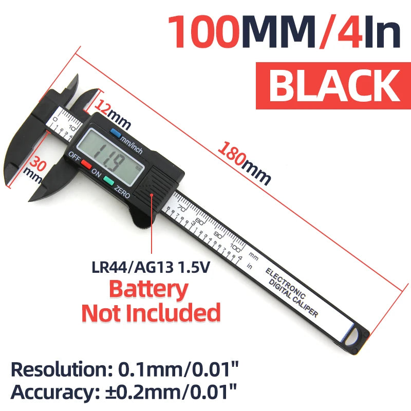 Digital Caliper Electronic Plastic Calipers Vernier Measuring Tools Carpentry Tool Ruler Large Screen Pachometer Digital Caliber