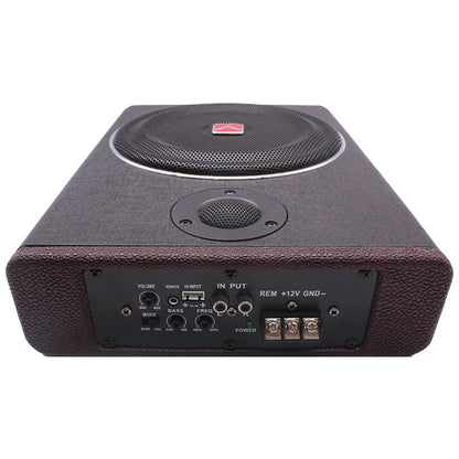 600W 8 Inch Wood Texture Subwoofer Car Audio With treble Slim Under Seat Active Subwoofer Bass Speaker Car Subwoofers Woofer 12V