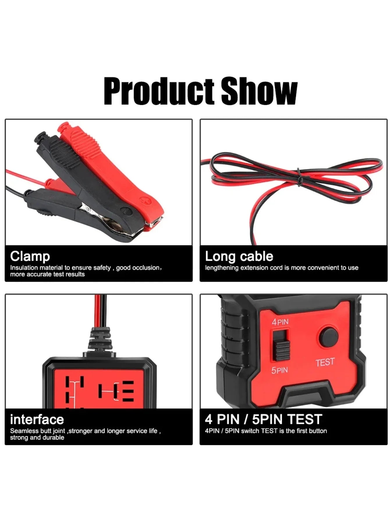 Automotive Relay Tester Voltage Tester Automotive Battery Inspector LED Indicator Universal 12V Automotive Electronic Relay Test