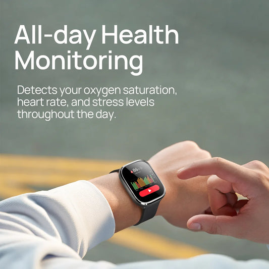 Mibro C4 Watch Super Light Design 2'' Large Screen Bluetooth Call Blood Oxygen Heart Rate Monitoring Smartwatch for Men Women