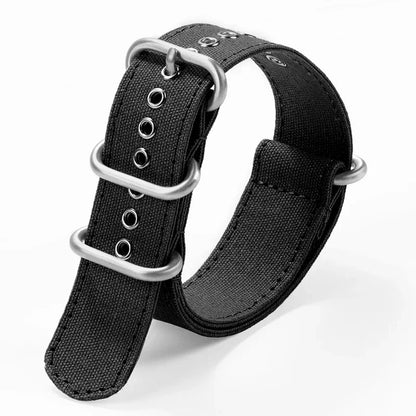 Canvas Nylon Thick Watch Strap for Seiko Smartwatches Stainless Steel Pin Buckle Wrist Straps 18/20/22/24mm Bracelet Watchband