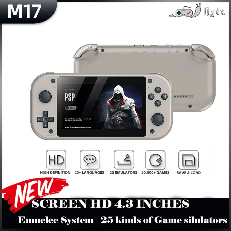 Handheld Video Game Console M17 64G 128G Open Source Linux System 4.3inch Screen Portable Pocket Video Player Retro Gaming  ﻿