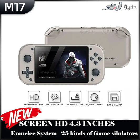 Handheld Video Game Console M17 64G 128G Open Source Linux System 4.3inch Screen Portable Pocket Video Player Retro Gaming  ﻿