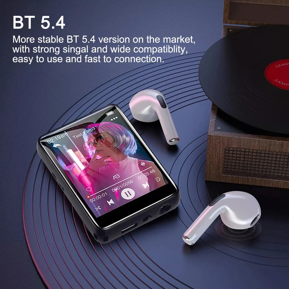 128GB 2.4-inch full touchscreen MP3 player Hifi Sound Quality MP3 Music Player Built-in Speaker Support E-book Video Recording