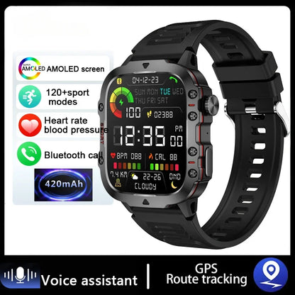 2025 Outdoor Smart Watch Men 2.01" Screen 3ATM Waterproof Watches Bluetooth Call Ai Voice Sport Smartwatch For Android IOS Phone