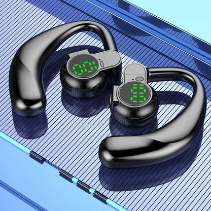 Bluetooth 5.4 Earphones Single Ear Earhooks Noise Cancelling Sports Headphones 360° Rotatable Wireless Earbud with Microphone