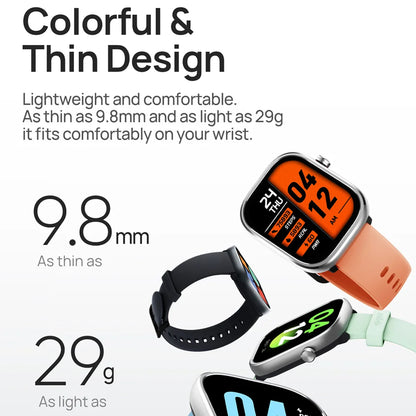 Mibro C4 Watch Super Light Design 2'' Large Screen Bluetooth Call Blood Oxygen Heart Rate Monitoring Smartwatch for Men Women