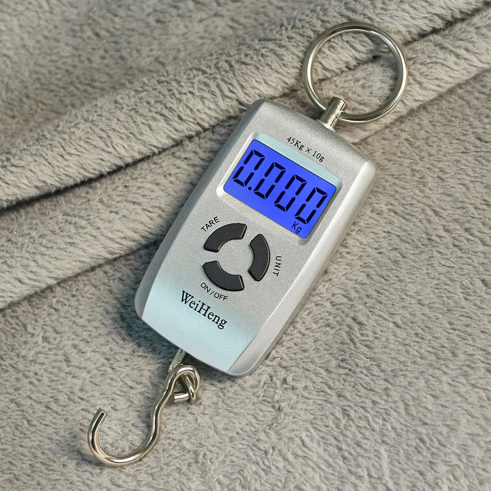 Mini Hanging Scale 45Kg/5g Portable Travel Suitcase Scale Weight Balance Electronic Weighting Fish Hook Hanging Scale Kg Lb