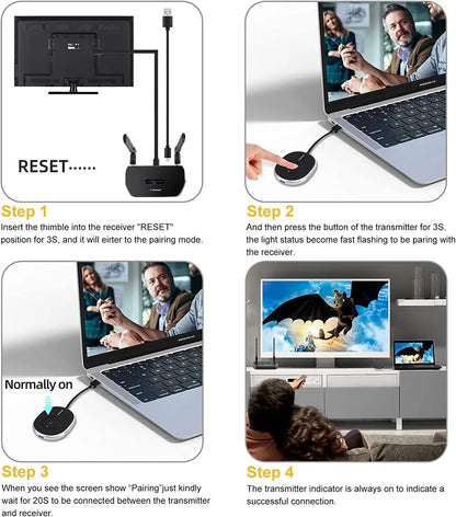 5G 50M Wireless HDMI Extender Video Transmitter and Receiver 1 To 4 4K Screen Share Switch for PS4 Camera PC To TV Stick