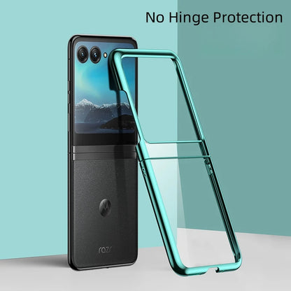 Luxury Transparent Plating Hard PC Flip Phone Case For Motorola Razr 60 50 40 Ultra Pro 2025 2024 Clear Shockproof Back Cover