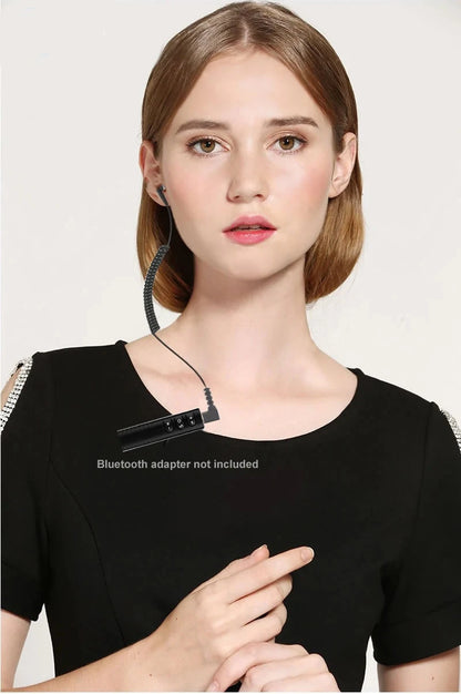 3.5mm Spring Earphones Single Side Bluetooth Headphones In Ear Heavy Bass Earbuds Wired Headset for Mobile Phone MP3 Computer