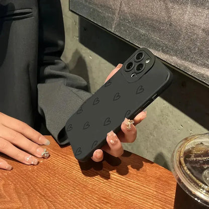 Case For iPhone 16 15 Cases iPhone 14 Pro Max Case Love Pattern Phone Case For iPhone 13 12 11 XS X 7 8 Plus Soft Silicone Cover