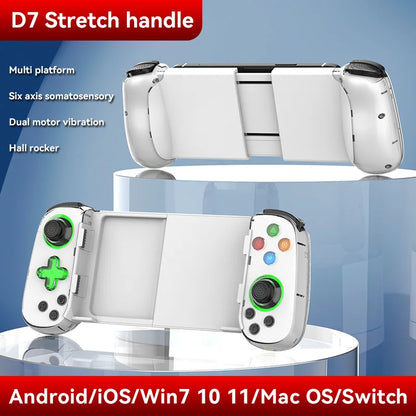 D7 Telescopic Mobile Phone Gamepad Bluetooth 5.0 Type-C Wireless Game Controller Joystick for Android/iPhone /Switch /PS4 /PC