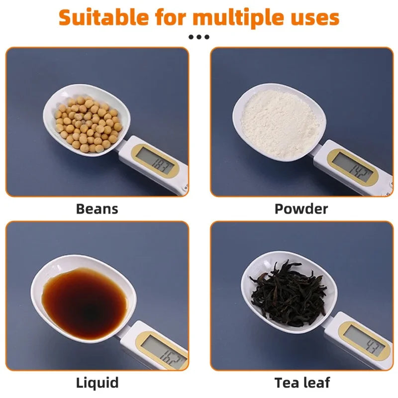 Electronic Kitchen Scale Spoon Weight Measuring Spoon LED Digital Scale Coffee Tea Sugar Spoon Scale Kitchen Tool 500g/0.1g
