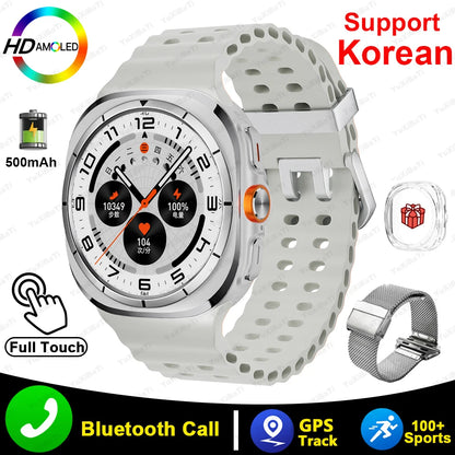 For Samsung Galaxy Watch 7 Ultra New GPS Track Smart Watch Men AMOLED Always Display Clock BT Talk NFC Sport Smartwatches Women