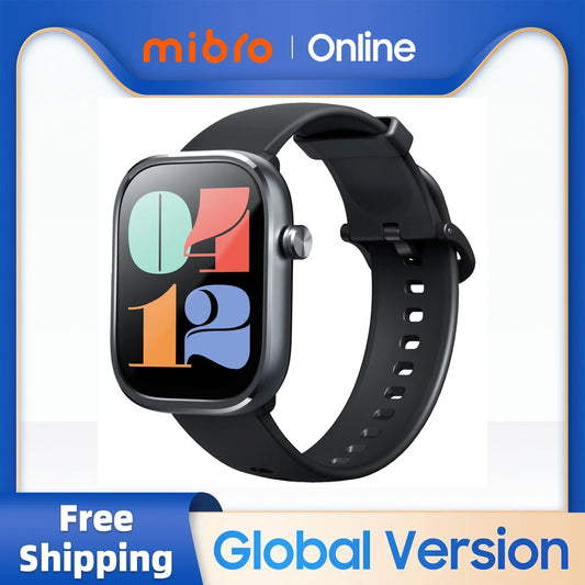 Mibro C4 Watch Super Light Design 2'' Large Screen Bluetooth Call Blood Oxygen Heart Rate Monitoring Smartwatch for Men Women