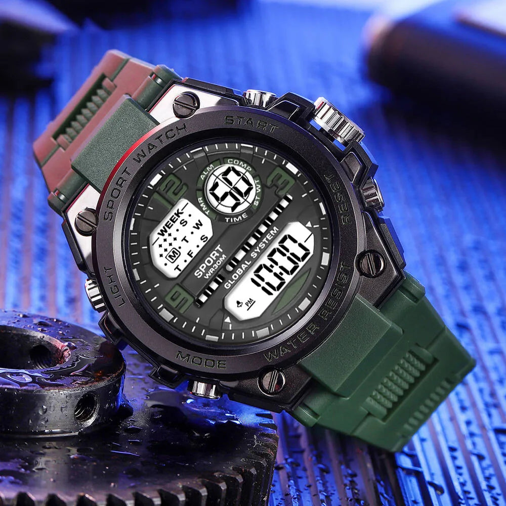 Men's Sports Watches 30M Waterproof Multifunction Clock Outdoor Military Digital Watch Smart Electronic Wristwatch for man Kids
