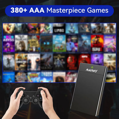 Portable External 12T Gaming HDD with 390+AAA Retro Games Game Consoles for Windows PC Playnite System for PS2/PS3/PS4/WiiU/MAME