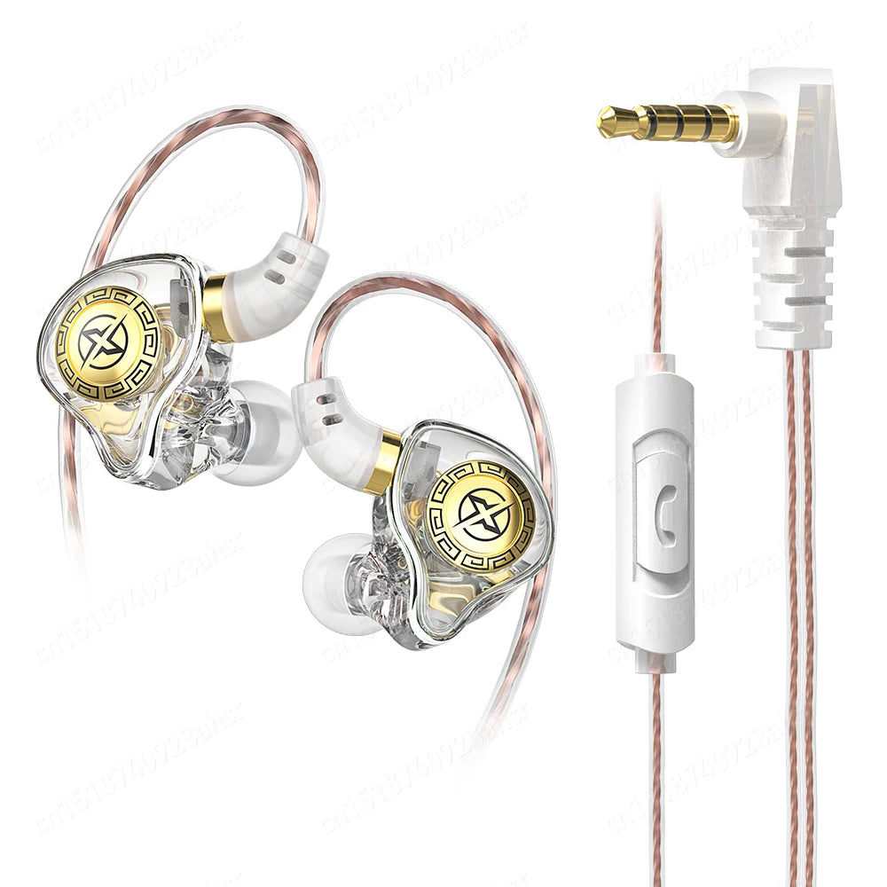 HiFi Wired Earphone In Ear Monitor Headphones with Microphone Sport Noise Cancelling Headset Dynamic Bass Earbuds Gaming Gift X7
