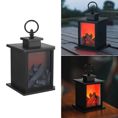 Christmas themed 3D decorative fake fireplace light creative LED flame night light battery night light Christmas decoration