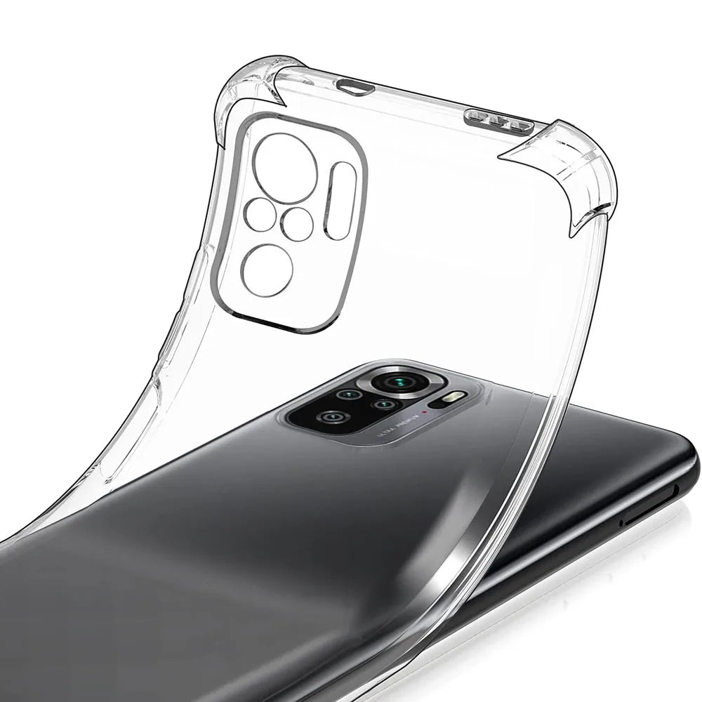 3D Airbag Shockproof Silicone Phone Case For Xiaomi Redmi Note 10 Pro Max Note 10s 10T 10 Pro 4G 5G Clear Ultra Thin Case Caqa