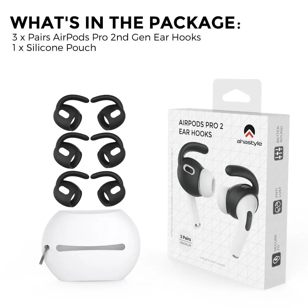 3 Pairs Soft Silicone Earbuds Headphone Earpads Ear tip Ear Wings Hook Cap for AirPods Pro 2 Bluetooth Earphone Accessories