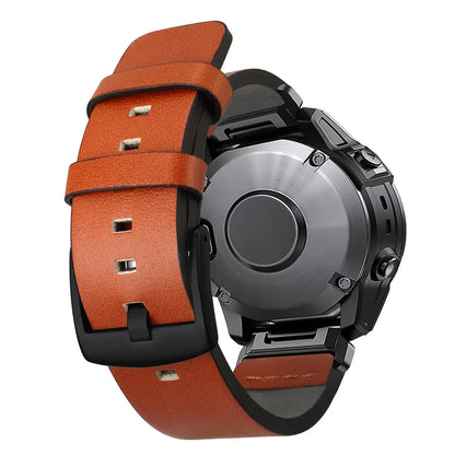 Leather Strap for Garmin Fenix 6X 6 Pro 7X 7 26mm 22mm Quick Fit Watch Band Wristband Forerunner 935 945 955 Smartwatch Bracelet