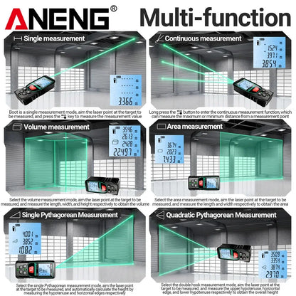 ANENG K120 Laser Tape Measure 50M 70M 100M 120M Laser Rangefinder Electronic Ruler Useful Measurement Tool Ruler Test